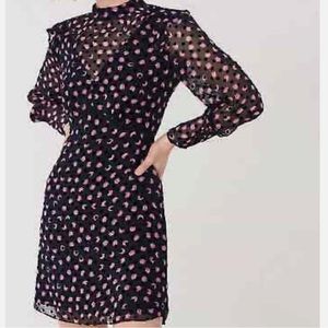 Diane von Furstenberg DVF Elinor Dot & Rose Silk Dress, size 14 fits 10-12